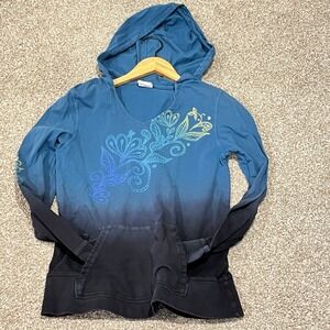 Crazy Shirts Women Medium Hoodie Ombré Dip-dye V-neck Pockets Hawaii Beach